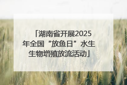 湖南省开展2025年全国“放鱼日”水生生物增殖放流活动