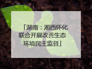 湖南：湘西怀化联合开展改善生态环境民主监督