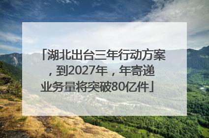 湖北出台三年行动方案，到2027年，年寄递业务量将突破80亿件