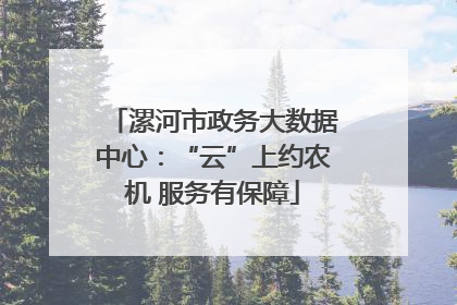 漯河市政务大数据中心：“云”上约农机 服务有保障