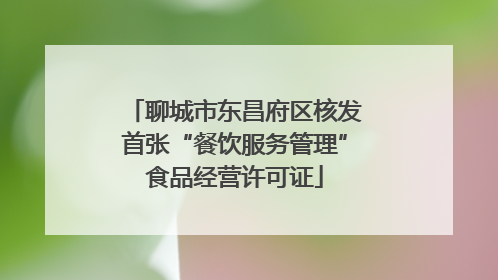 聊城市东昌府区核发首张“餐饮服务管理”食品经营许可证