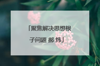 聚焦解决思想根子问题 郝 炜