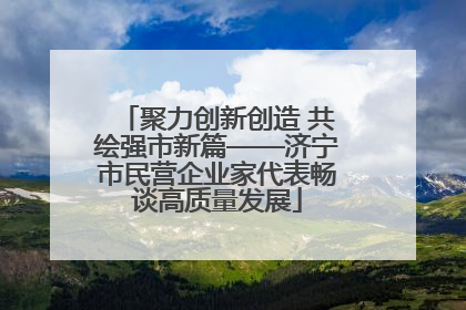 聚力创新创造 共绘强市新篇——济宁市民营企业家代表畅谈高质量发展