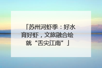 苏州河虾季：好水育好虾，文旅融合绘就“舌尖江南”