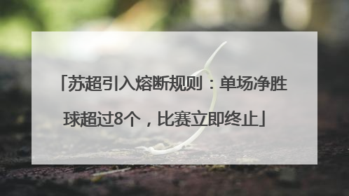 苏超引入熔断规则：单场净胜球超过8个，比赛立即终止