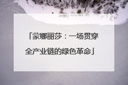 蒙娜丽莎：一场贯穿全产业链的绿色革命