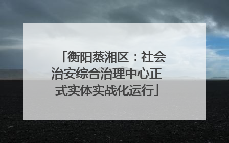 衡阳蒸湘区：社会治安综合治理中心正式实体实战化运行