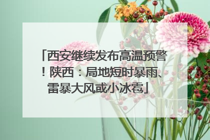 西安继续发布高温预警！陕西：局地短时暴雨、雷暴大风或小冰雹