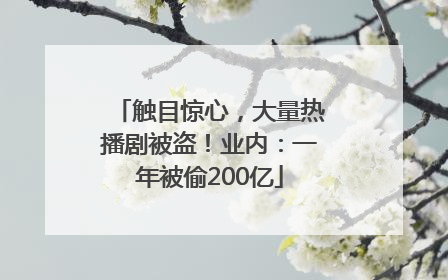 触目惊心，大量热播剧被盗！业内：一年被偷200亿