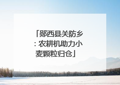 郧西县关防乡：农耕机助力小麦颗粒归仓