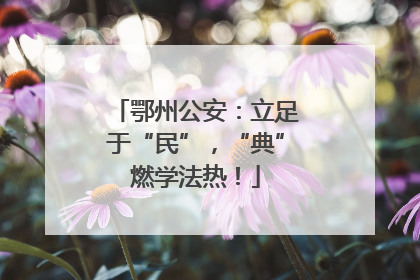 鄂州公安：立足于“民”，“典”燃学法热！