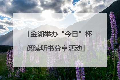 金湖举办“今日”杯阅读听书分享活动