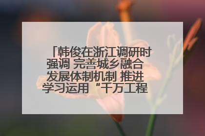 韩俊在浙江调研时强调 完善城乡融合发展体制机制 推进学习运用“千万工程”经验走深走实