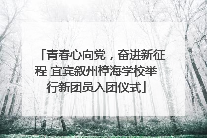 青春心向党，奋进新征程 宜宾叙州樟海学校举行新团员入团仪式