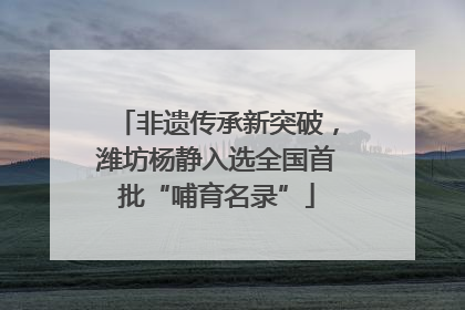 非遗传承新突破，潍坊杨静入选全国首批“哺育名录”