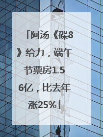 阿汤《碟8》给力，端午节票房1.56亿，比去年涨25%