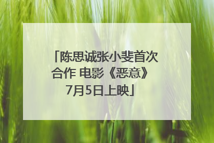 陈思诚张小斐首次合作 电影《恶意》7月5日上映