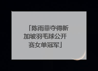 陈雨菲夺得新加坡羽毛球公开赛女单冠军