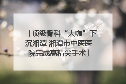 顶级骨科“大咖”下沉湘潭 湘潭市中医医院完成高精尖手术