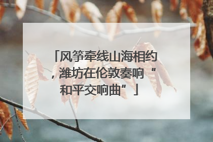 风筝牵线山海相约，潍坊在伦敦奏响“和平交响曲”
