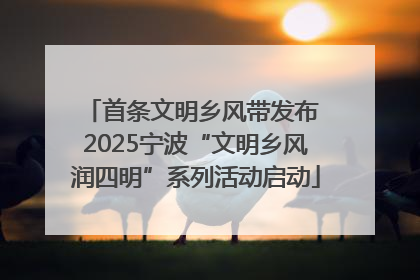 首条文明乡风带发布 2025宁波“文明乡风润四明”系列活动启动