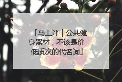马上评｜公共健身器材，不该是价低质次的代名词