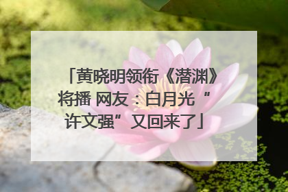 黄晓明领衔《潜渊》将播 网友：白月光“许文强”又回来了