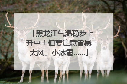 黑龙江气温稳步上升中！但要注意雷暴大风、小冰雹……