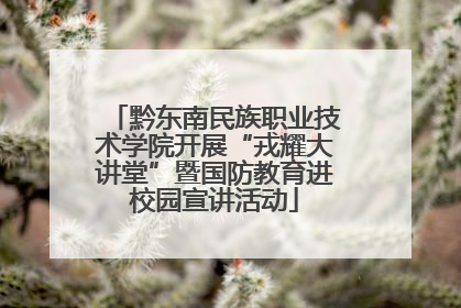 黔东南民族职业技术学院开展“戎耀大讲堂”暨国防教育进校园宣讲活动