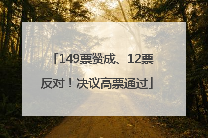 149票赞成、12票反对！决议高票通过
