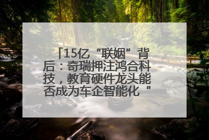 15亿“联姻”背后：奇瑞押注鸿合科技，教育硬件龙头能否成为车企智能化“新拼图”？