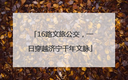16路文旅公交，一日穿越济宁千年文脉