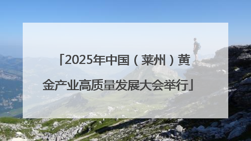 2025年中国（莱州）黄金产业高质量发展大会举行
