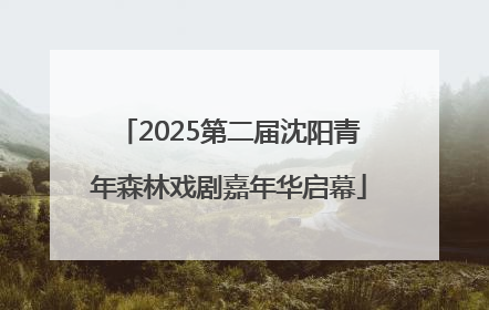 2025第二届沈阳青年森林戏剧嘉年华启幕