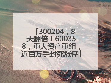 300204，8天翻倍！600358，重大资产重组，近百万手封死涨停