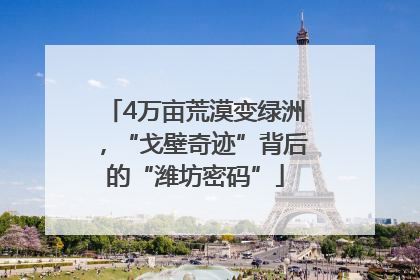 4万亩荒漠变绿洲，“戈壁奇迹”背后的“潍坊密码”