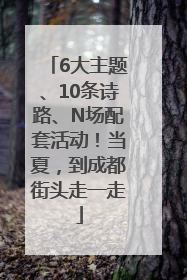 6大主题、10条诗路、N场配套活动！当夏，到成都街头走一走