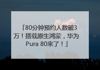 80分钟预约人数破3万！搭载原生鸿蒙，华为Pura 80来了！