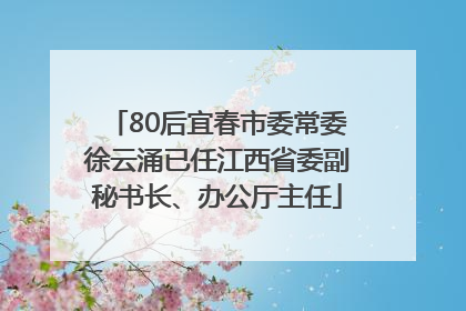 80后宜春市委常委徐云涌已任江西省委副秘书长、办公厅主任